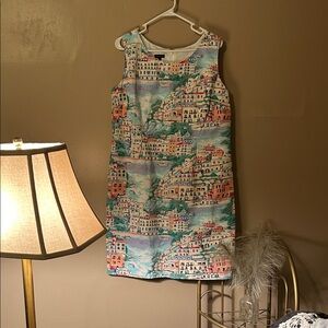 Talbots Italian Riviera Scenic Village Shift Dress